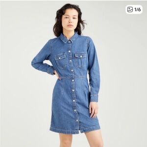 Levi's Otto Western Buttoned Denim Dress Size XS